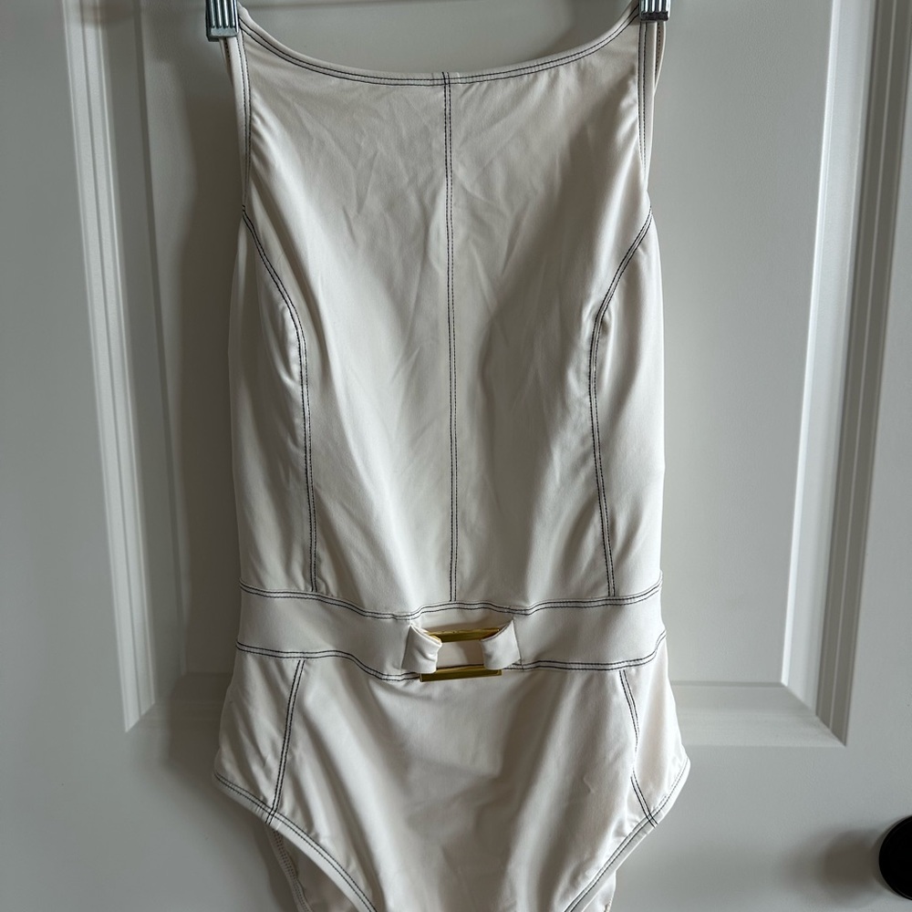 Elegant White One-Piece Swimsuit